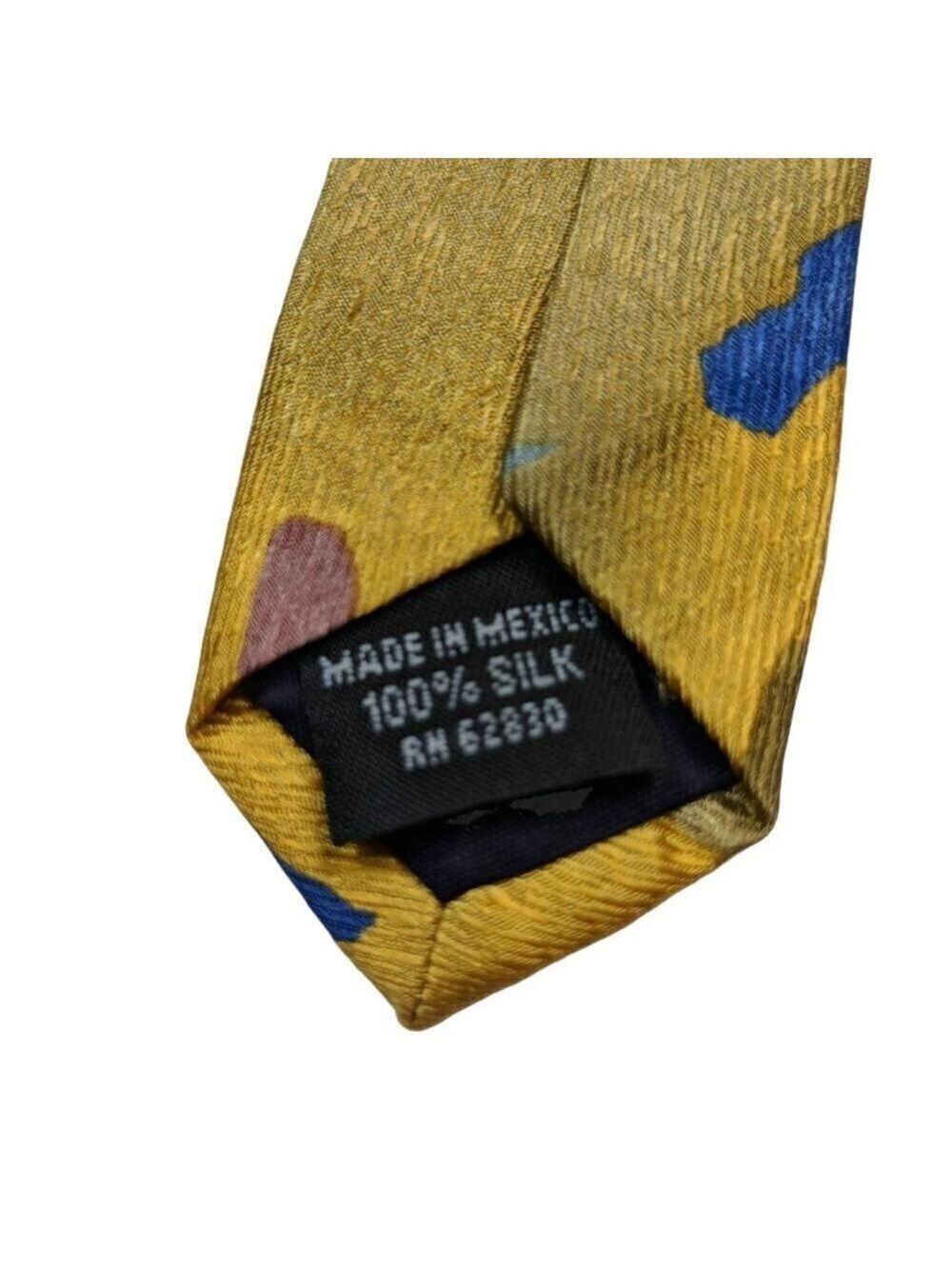 Cocktail Colors Blue Gold Geometric Tie - Picture 7 of 7